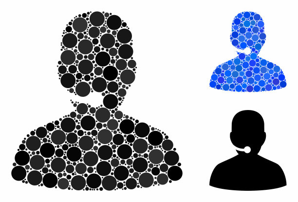 呼叫中心马赛克图标圆点图片下载