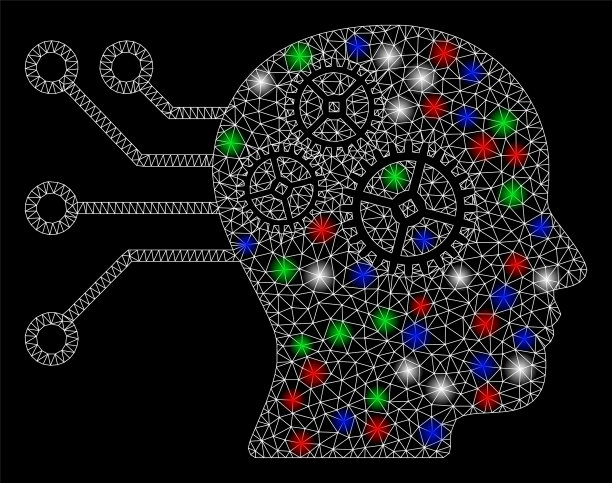 带有亮网骨架的半机械人接口电路图片下载