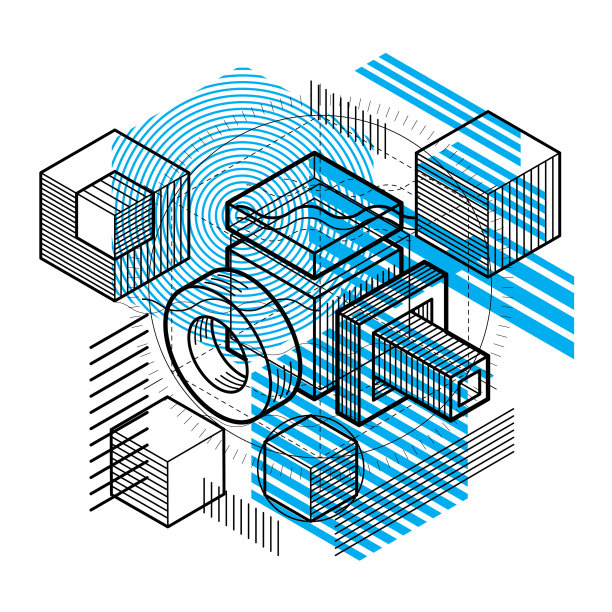 抽象设计与三维线性网格形状和图片下载