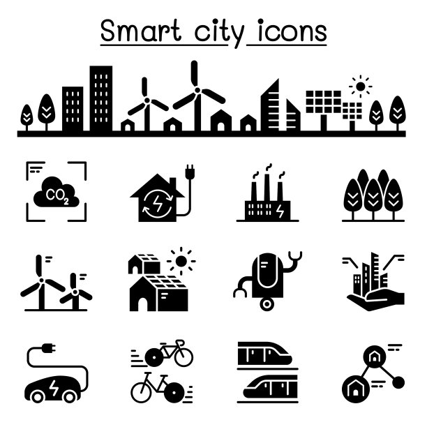 智慧城市，可持续城镇，生态友好城市图片下载