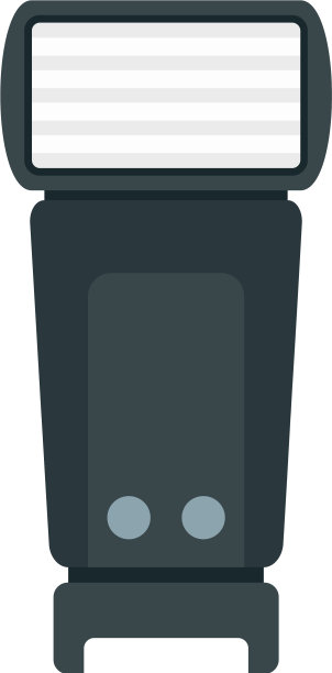 相机手电筒图标平面风格图片下载