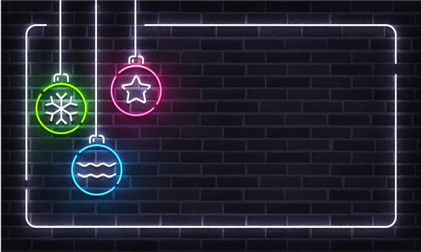 霓虹灯2020圣诞和新年快乐图片下载