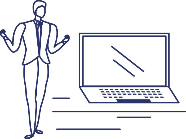 白色背景下的笔记本电脑的剪影图片下载