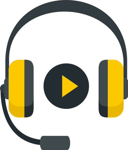 耳机声音学习图标扁平化风格图片下载