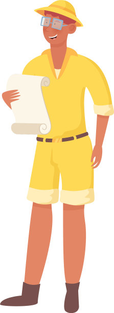 身着黄色衣服的考古学家图片下载