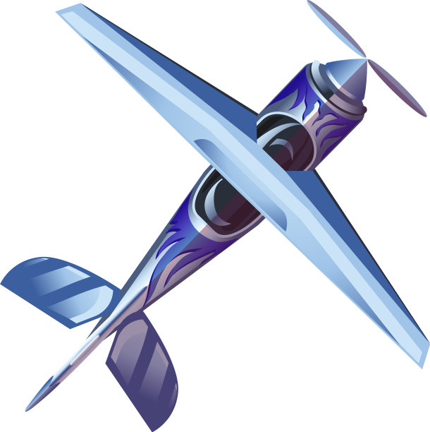 带螺旋桨的蓝色工业飞机图片下载