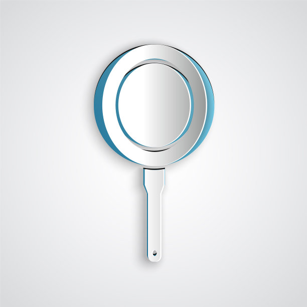 纸切煎锅图标孤立在灰色图片下载