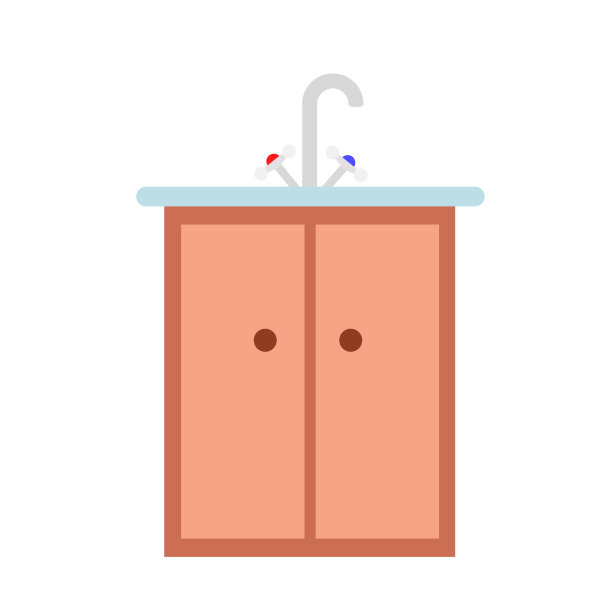 厨房水槽的扁平风格图片下载