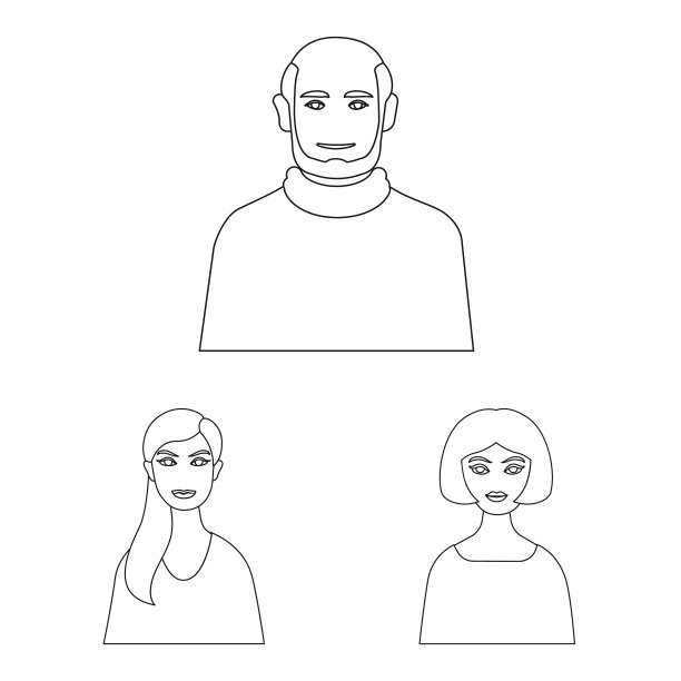 孤立的对象角色和头像图标图片下载