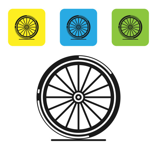 黑色自行车车轮图标孤立在白色图片下载