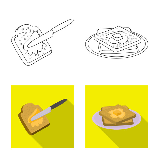 隔离对象奶油和产品符号集图片下载