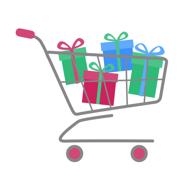 简单的平板购物车或手推车装满图片下载