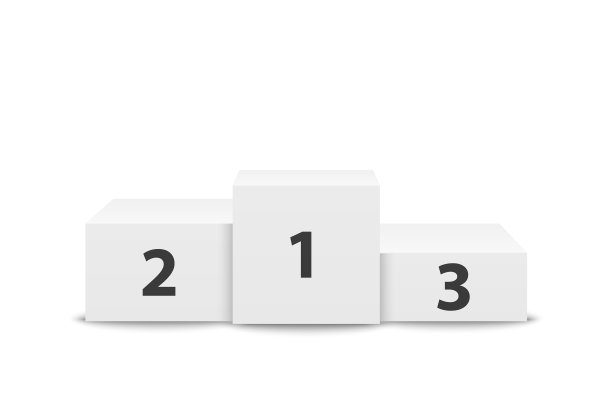 逼真的3d白色获奖者领奖台近景图片下载