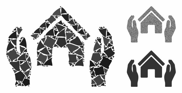 房地产保险手的构图图标参差图片下载