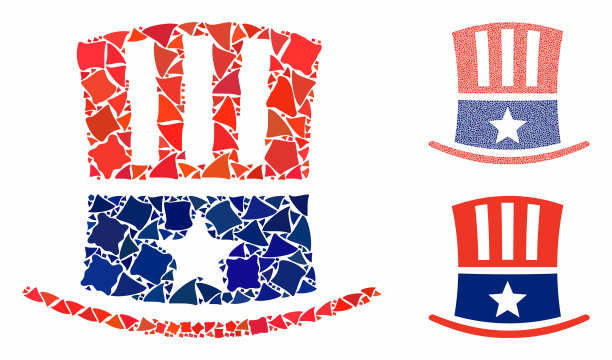 山姆大叔帽子组成图标颤抖部分图片下载