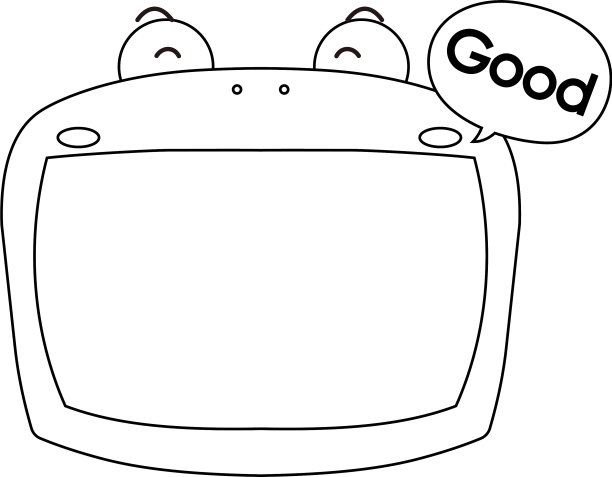 可爱的青蛙白板轮廓图片下载