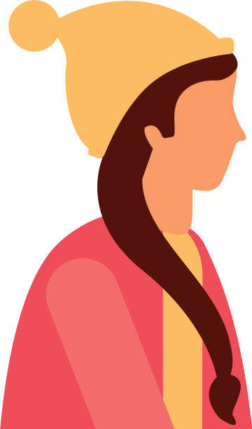 女人侧视图与冬天的衣服图片下载