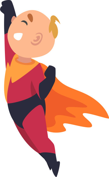 男孩在飞行姿势举起他的手卡通图片下载