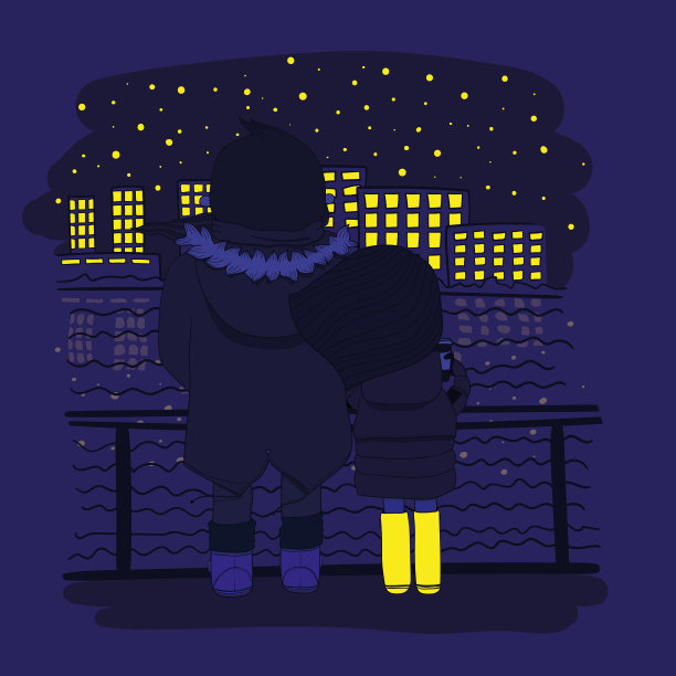 晚上散步的浪漫图片下载