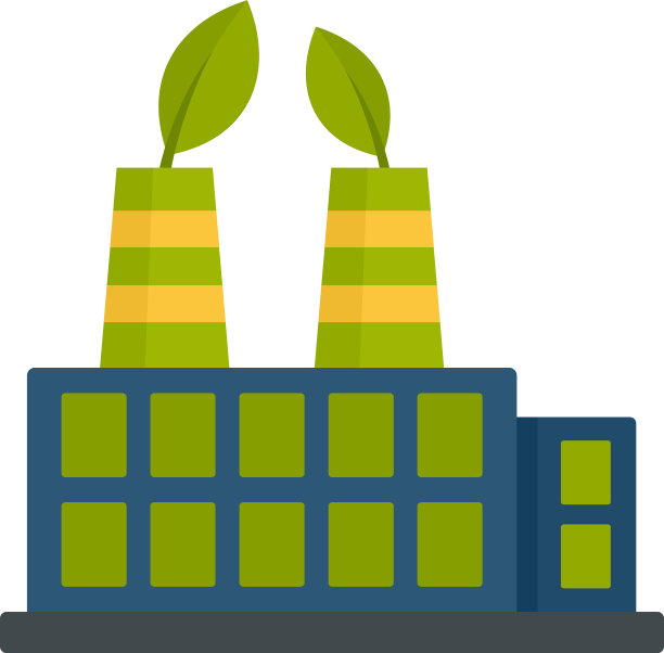 生物燃料工厂图标平坦风格图片下载