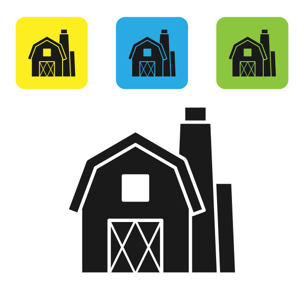 黑色农舍概念图标孤立在白色上图片下载