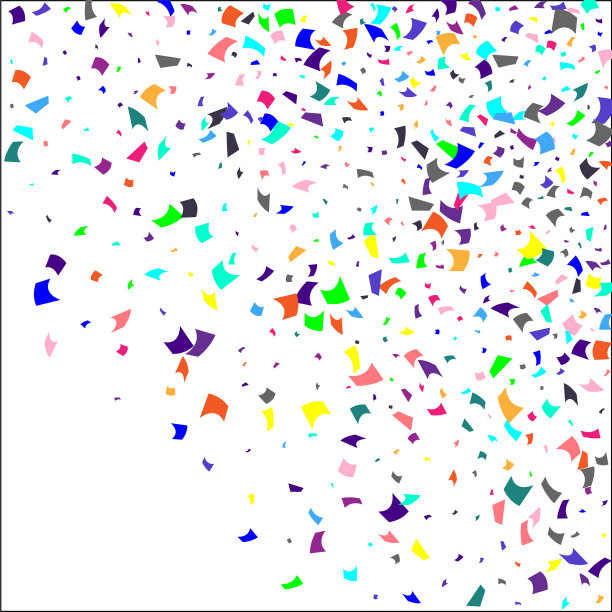 白色背景上五颜六色的五彩纸屑图片下载
