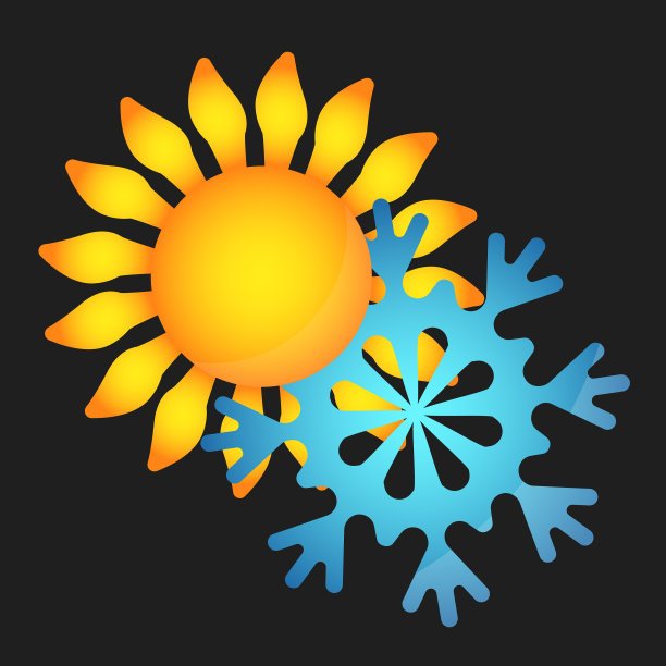 太阳和雪花图片下载