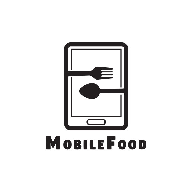 食品标志在线食品与移动概念图片下载