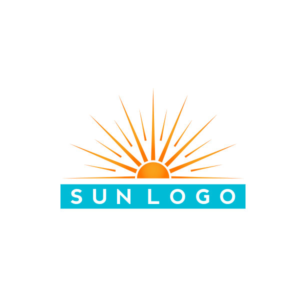 在地平线上设计太阳标志或夏季标志图片下载
