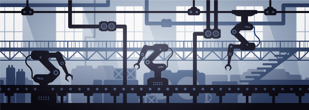 无缝剪影工业40家工厂图片下载