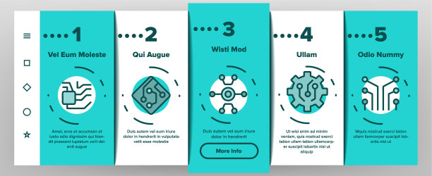 电路计算机芯片上的图标集图片下载