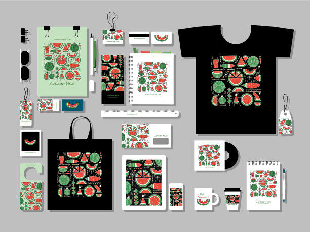 公司扁平模型西瓜模板图片下载