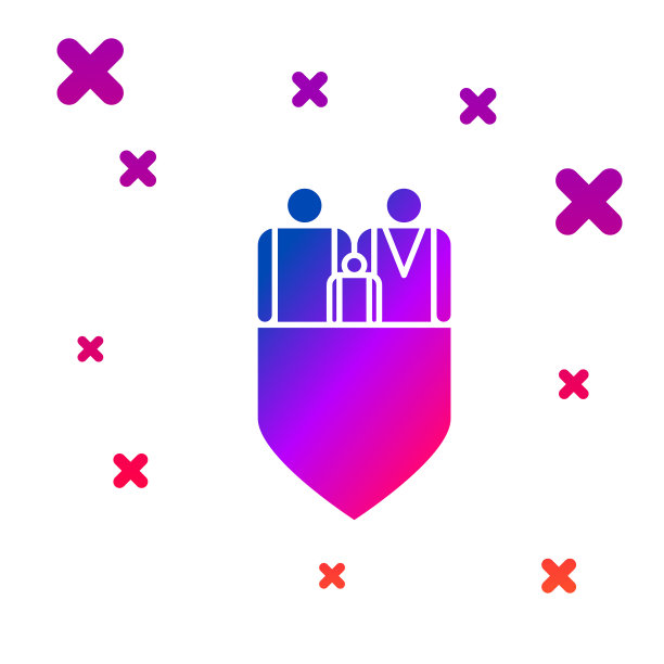 彩色家庭保险与盾牌图标隔离图片下载