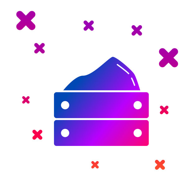 彩色木箱与收获图标隔离图片下载