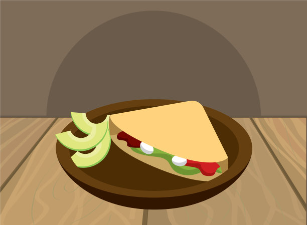 美味的墨西哥食物卡通餐厅桌上图片下载