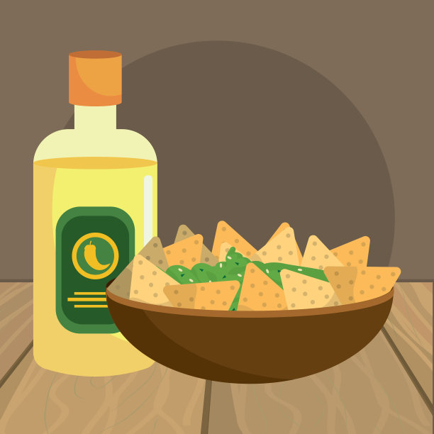 美味的墨西哥食物卡通餐厅桌上图片下载