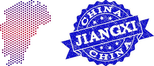江西省梯度点阵地图组成图片下载