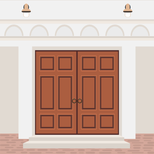 宅门前设有台阶和灯楼图片下载