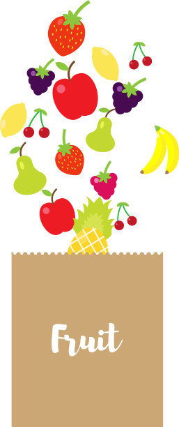 五颜六色的水果被倒进一件工艺品里图片下载