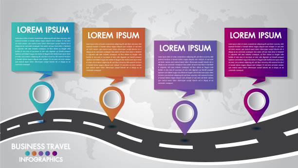 时间轴信息图模板4选项设计图片下载