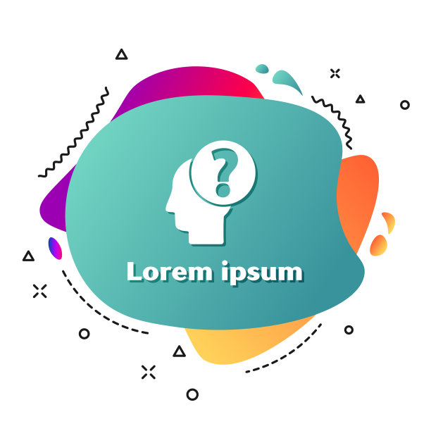 白色人头带问号图标孤立图片下载