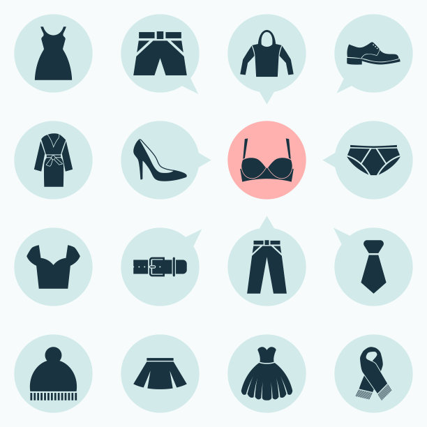 连衣裙图标设置与腰带、短裤、短裙等图片下载