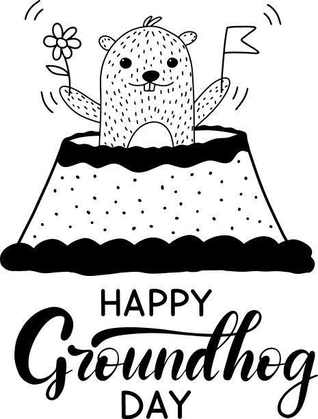 土拨鼠日的刻字图片下载