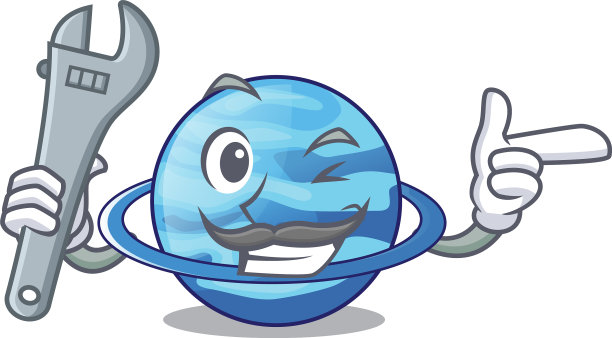 机械行星天王星上方的天空卡通图片下载