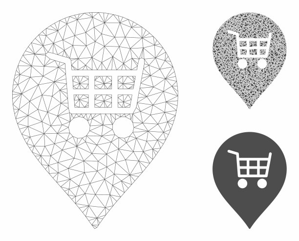 超市购物车标记网丝架图片下载