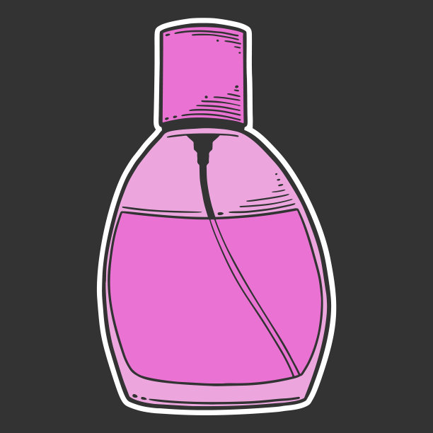 香水瓶概念涂鸦和素描风格图片下载