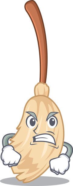 愤怒的扫帚孤立了吉祥物图片下载