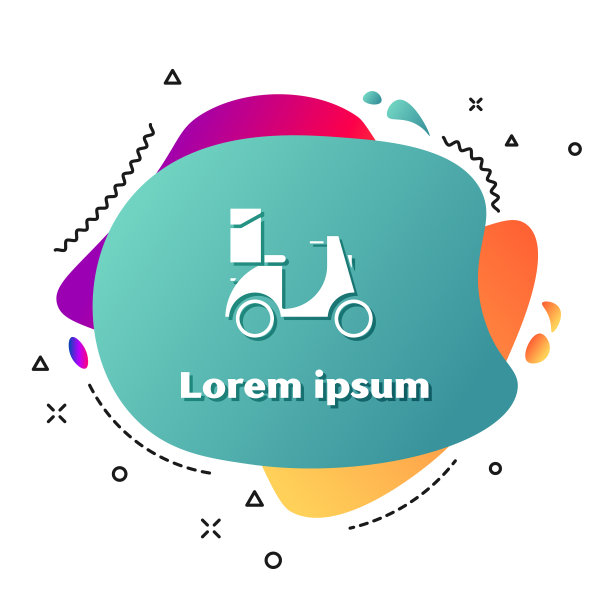 白色摩托车交付图标孤立在白色图片下载