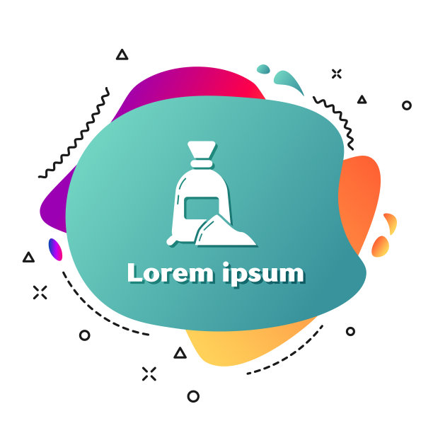 白色袋装面粉图标孤立在白色上图片下载