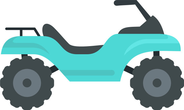 挑战四轮自行车图标平坦的风格图片下载